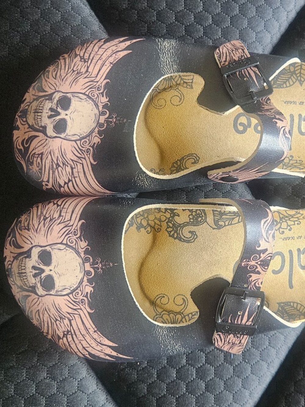 Calceo Clogs, Black, Skull Design
